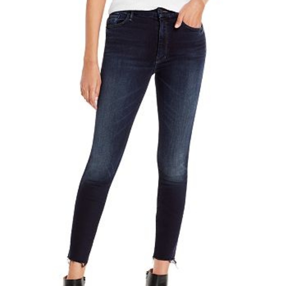 Mother The Looker Ankle Fray Dark Wash Size 30 Coffee, Tea or Me? Wash